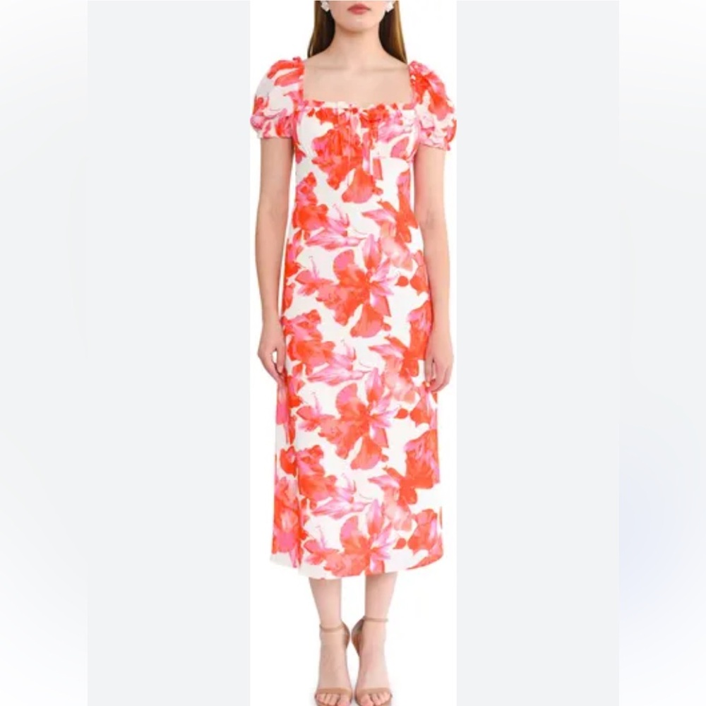 WAYF Floral Print Midi Dress, FELICITY,‎ size S